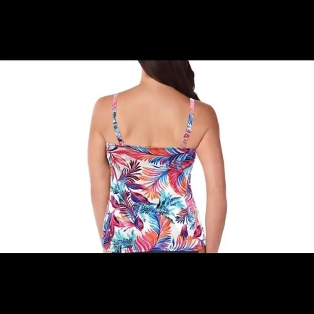🎀Swim solutions  palm print Tankini swim top - Picture 2 of 7